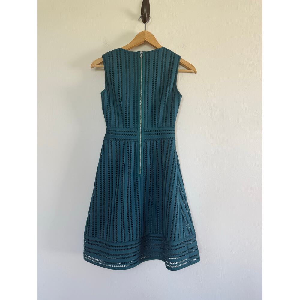 J CREW emerald green v neck crochet eyelet striped sleeveless summer dress - Picture 6 of 7